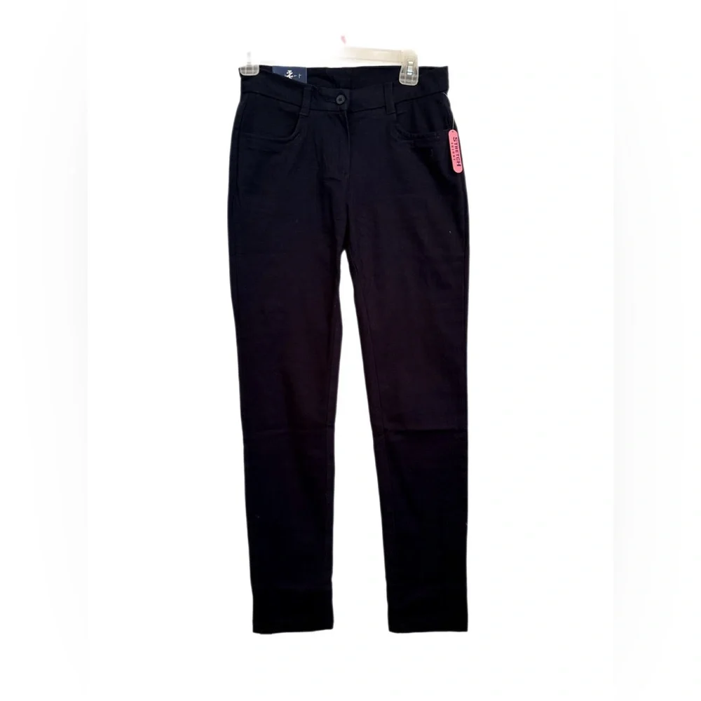 IZOD Approved School-wear Girls’ Stretch Uniform Pants Size 5 Regular, Navy, NWT